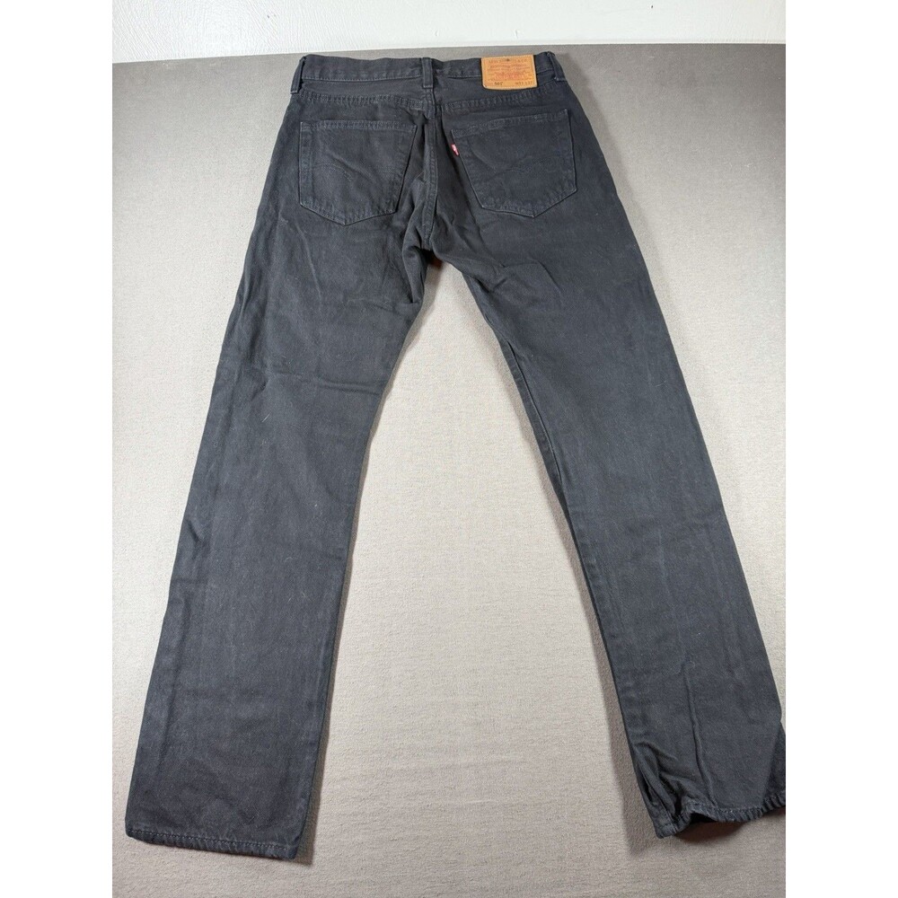 Levis 501 Premium Jeans Mens 31x32 Black Straight Leg Button Fly Casual Big E - Picture 3 of 12